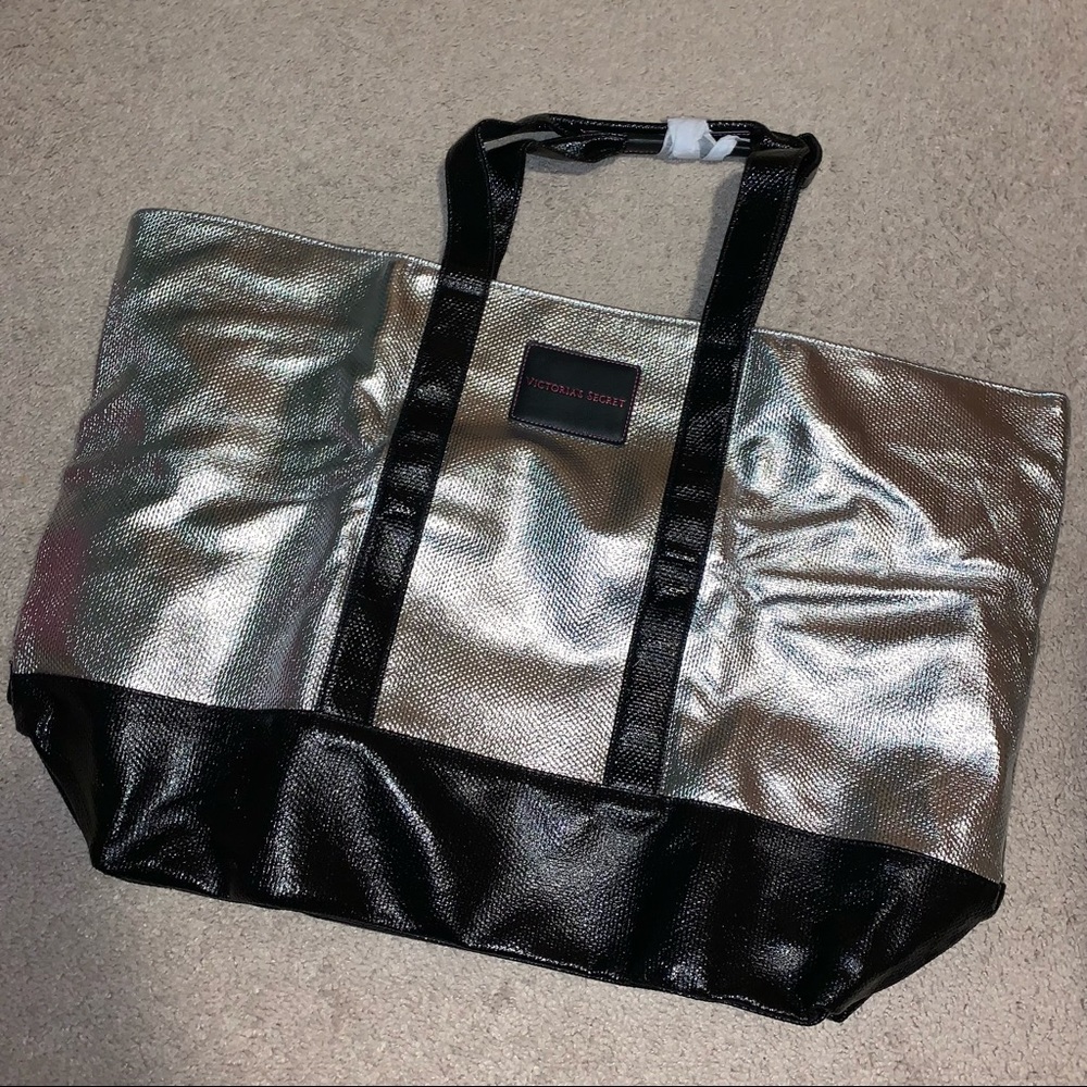 Victoria’s Secret Metallic Canvas Tote Bag